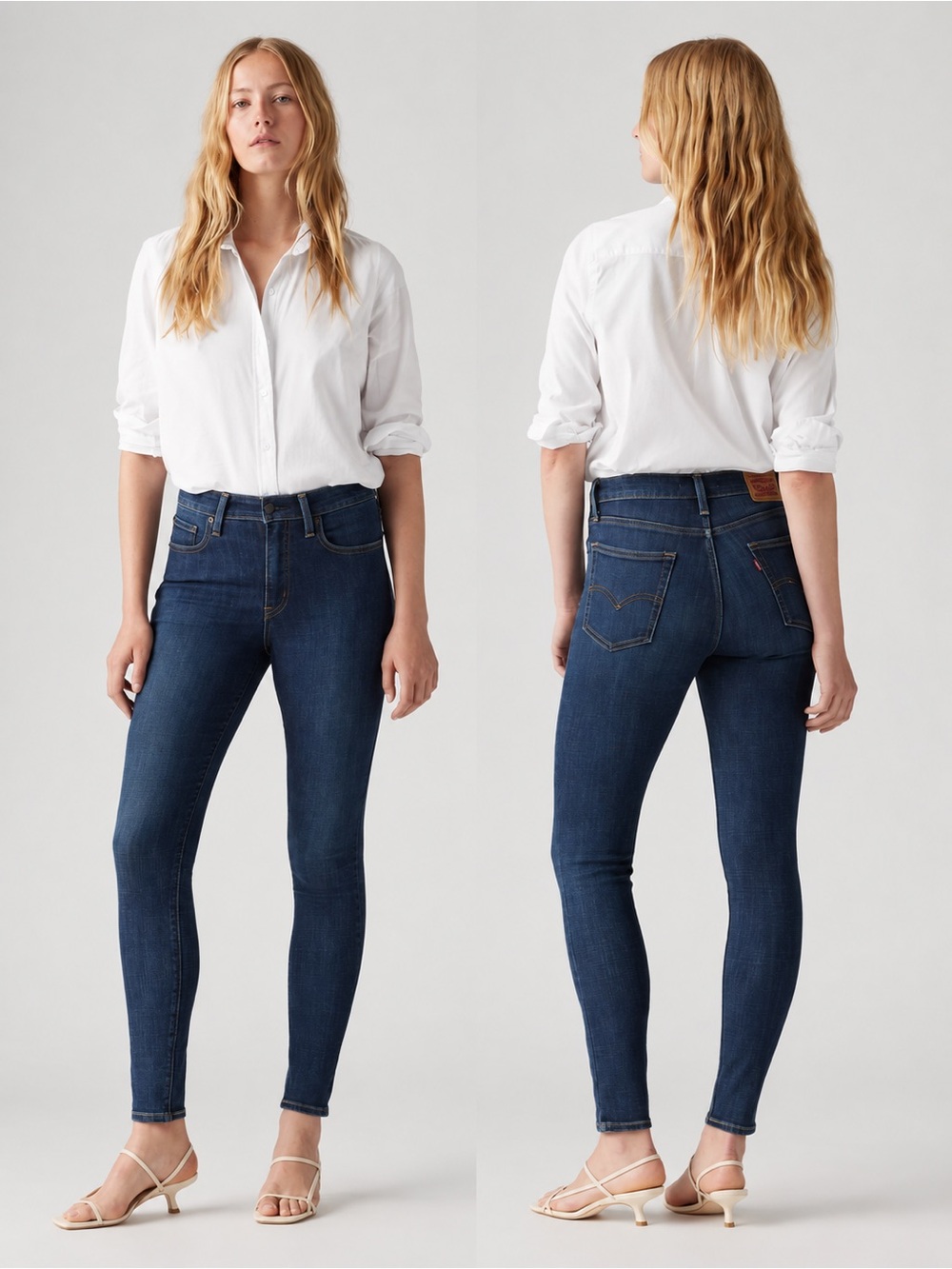 Levi’s 721 High Rise Skinny Jeans 31 Blue Story Dark Wash Stretch Denim NWOT